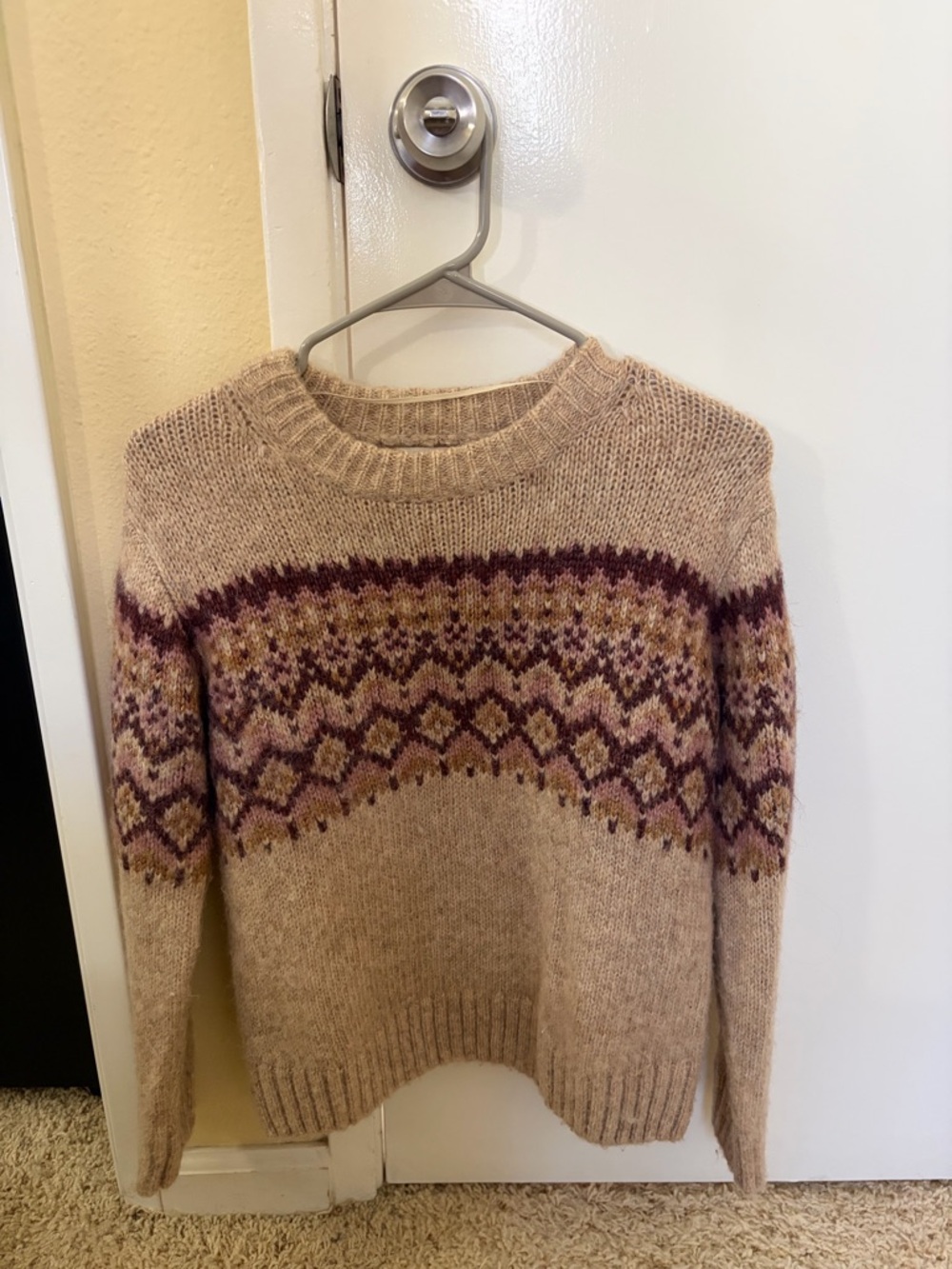 Women's Cream Wool-Blend Sweater